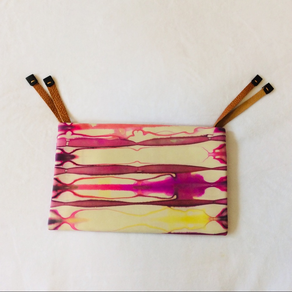 Printed lambskin clutch; Velvet - Graham & Spencer